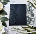 Load image into Gallery viewer, Black Eternal Rings Laser-cut Invitations Paper Orchid