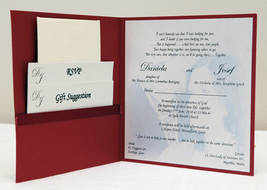 Pocket wedding invitations melbourne